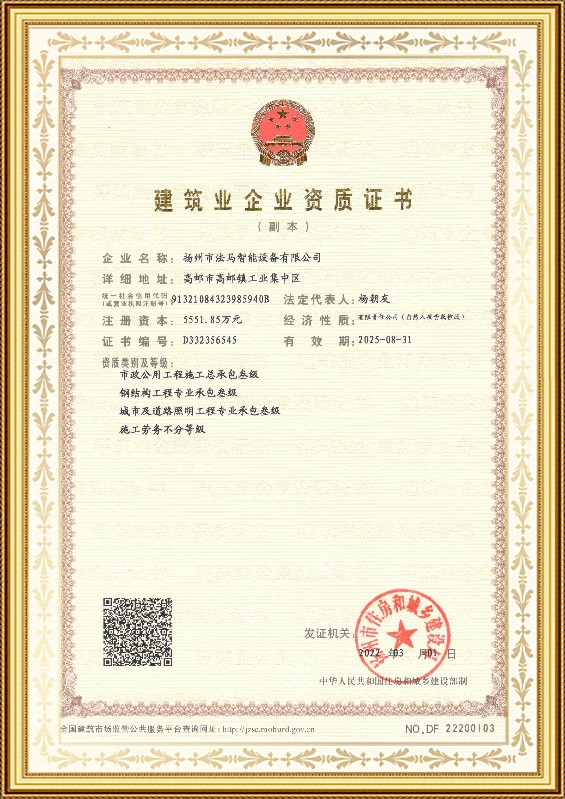 Құрылыс кәсіпорнының біліктілік куәлігі