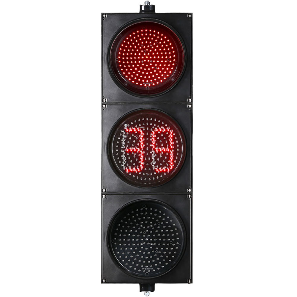 Кері санақ таймері бар төмен қуатты қызыл/сары/жасыл толық шарлы бағдаршам