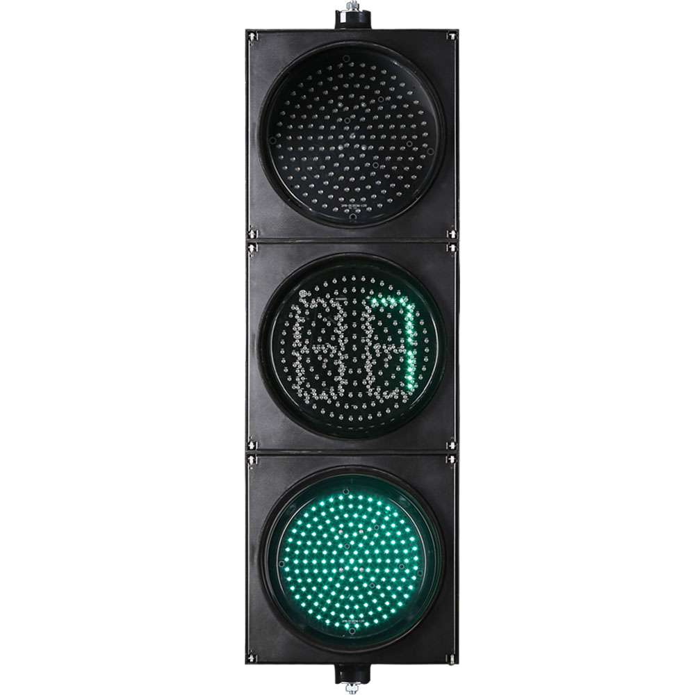 Кері санақ таймері бар төмен қуатты қызыл/сары/жасыл толық шарлы бағдаршам