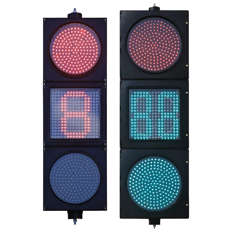 Қуаты төмен қызыл/сары/жасыл толық шарлы бағдаршам, матрицалық кері санақпен